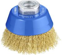 Bosch Accessories Brosse Boisseau à Fils Ondulés et Laitonnés 0.3mm pour Métal, Filetage M14, 12500 Tr/Min, 70mm Diamètre