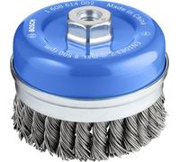 Bosch Brosse boisseau 100 mm à fils d'acier torsadés 100 mm, 0,8 mm, M14 Quantité:1