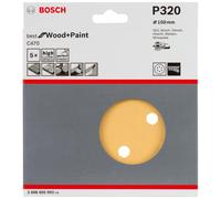5 feuilles abrasives BOSCH Professional C470 Best for Wood and Paint pour ponceuses excentriques Ø 150mm - 6 trous