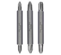 Bosch Accessories Embout de Tournevis Doubles, pour PH1/PH2/PH3, 60mm, Lot de 3