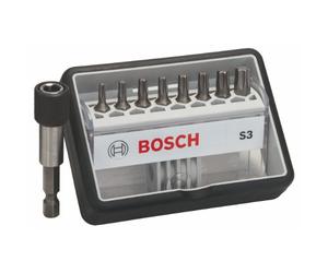 Bosch Accessories embouts de vissage courts qualité extra-dure Robust line, sets de 8 pièces + 1 (S) longueur 25 mm avec porte-embout universel à changement rapide 25 mm 2607002562