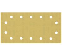 Bosch Professional 10x Feuilles abrasives Expert C470 à 14 trous (pour Bois dur, Peinture sur bois, 115x230 mm, Grain 320, Accessoires Ponceuse excentrique), Jaune
