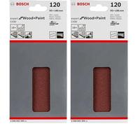 Bosch Accessories Feuille Abrasif pour Ponceuses Orbitales, 8 Trous, 120 Grain, 93mm x 186mm, Pack de 10 feuilles (Lot de 2)