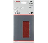 Bosch Accessories Feuille Abrasif pour Ponceuses Vibrantes, 14 Trous, 120 Grain, 115mm x 230mm, Lot de 10