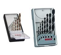 Bosch Accessories Foret à métaux rectifié au cobalt HSS-Co Robust Line DIN 338 Ø 2/3/4/5/6/8 mm & 7 pièces Jeu de foret hélicoïdal à bois Robust Line (pour bois, accessoires de perceuse-visseuse)