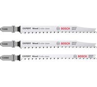 Bosch Kit de 3 lames scie sauteuse Expert Wood 2-Side Clean 117 mm pour contreplaqué