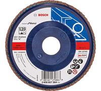 Bosch Accessories Plateau à Lamelles X551, 120 Grain, 5 à 15° Angle, 13300 tr/min, Support en Plastique, 115mm