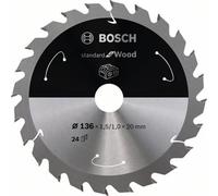 Bosch Accessories PRO Wood cordless 2608837668 Lame de scie circulaire au carbure 136 x 20 mm Nombre de dents: 24 1 pc(s)