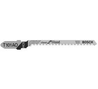 Bosch Accessories Professional 3 x Lames de scie sauteuse T 101 AO Clean for Wood (pour Bois tendre, coupe arrondie, Accessoire Scie sauteuse) Gris 1.5-15 mm