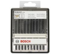 Bosch Accessories Robust Line / 2607010540 Coffret de lames pour scie sauteuse 10 pièces Bois Tige en T