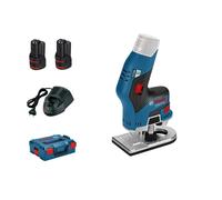 Bosch Affleureuse sans-fil GKF 12V-8, avec 2 x 3,0 Ah Li-Ion Batterie, L-BOXX - 06016B0000