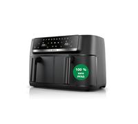 Bosch Air Fryer Série 4, double bac 9 L, 2 x 4,5 L avec fonction SYNC, 6 programmes, revêtement sans PFAS, noir, MAFD440B0