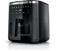 Bosch Friteuse sans huile Série 6, MAF671B0, Air Fryer XXL, capacité de 7,2 L, 7 programmes prédéfinis, vitre de cuisson éclairée, cuisson jusqu'à 65% plus rapide, noir