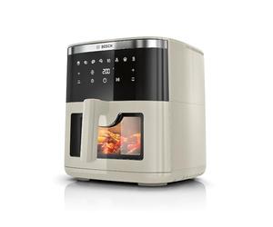 Bosch Air Fryer Série 6 XXL, MAF671C0, capacité de 7,2 L, 7 programmes prédéfinis, vitre de cuisson éclairée, cuisson jusqu'à 65%* plus rapide, beige satiné