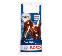 Bosch Ampoule de phare halogène PY21W Pure Light – 12 V 21 W BAU15s – Pack de 2