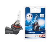 Bosch Ampoule de phare halogène HB3 Pure Light 12 V 60 W Culot P20d Qualité d'Origine 1 ampoule