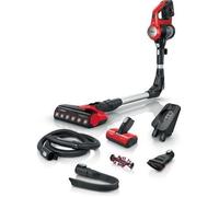 Bosch BBS711ANM aspirateur balai et balai électrique Batterie Sec Sans sac 0,3 L Noir, Rouge, Acier inoxydable