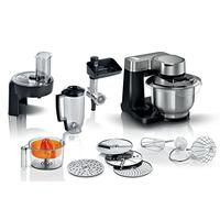 Bosch Batteur sur socle 7 en 1 MUMS2VM40G 7 vitesses, crochet pétrisseur, fouet, batteur, mixeur, presse-agrumes, broyeur, 900 W, noir