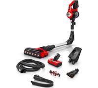 Bosch BBS711ANM aspirateur balai et balai électrique Batterie Sec Sans sac 0,3 L Noir, Rouge, Acier inoxydable