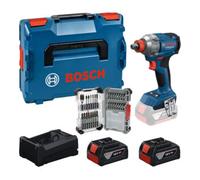 Bosch "Set de visseuse à chocs sans fil GDX 18 volts 285 Nm avec 2 batteries 5,0 Ah et jeu de 31 embouts dans L-BOXX, Set d''outils"