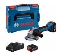 Bosch Professional 18V System meuleuse angulaire sans-fil GWS 18V-8 (diamètre de disque 125 mm, avec 2 batteries GBA 5,0 Ah, chargeur GAL 18V-40, L-BOXX)