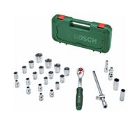 Bosch Set 25 pièces cliquet 1/2" 1600A02Z9F – couple jusqu'à 768 Nm, bouton verrouillage, Softgrip