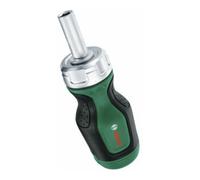Bosch Tournevis à cliquet compact – 6 embouts (PZ1/2, PH2, SL4, TX25, HEX5)