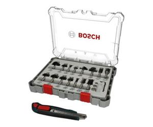 Bosch Bosch Set de fraises, 15 pièces, incluant un cutter gratuit Quantité:1