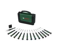 Bosch Jeu de tournevis de précision 1600A039J4 - 15 pièces, manches softgrip