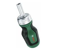Bosch tournevis court à cliquet avec 6 embouts (compact et à couple élevé pour vissage et dévissage performants ; 6 embouts - PH2,SL5,TX25,HEX3/4/5 ; ergonomique ; porte-embout magnétique)