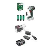 Bosch boulonneuse sans fil UniversalImpactDrive 18V-350 ( couple maxi : 350 Nm ; adaptateur six pans ; set de douilles: ; sans batterie) + Starter Alliance 18V 2,5 Ah + AL 18V-2