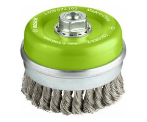 Bosch Brosse boisseau 100 mm à fils d'inox torsadés 100 mm, 0,35 mm, M14 Quantité:1