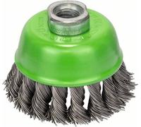 Bosch brosse boisseau acier inoxydable fil torsadé 75 mm 0,5 mm 12500 tr/ min M 14