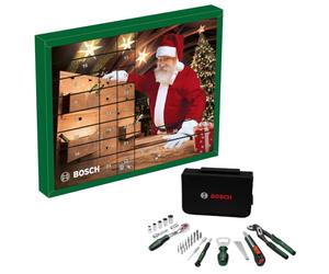 Bosch Calendrier de l’Avent 2026, Coffret 44 pièces | pince multiprise 176 mm, tournevis porte-embouts de précision, cutter 9 mm, cliquet ¼", décapsuleur et 38 accessoires