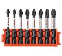 BOSCH CCSPHV208 Lot de 8 embouts cruciformes résistants aux chocs avec clip pour système de boîtier personnalisé 5,1 cm