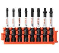 BOSCH CCSSQV208 Lot de 8 embouts carrés résistants aux chocs avec clip pour système de boîtier personnalisé 5,1 cm