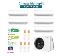 BOSCH CL5000M 125/5 E Ensemble Climatiseur Penta Split CL2000 9+9+9+9+18 Btu 12,3Kw A Prêt WiFi Inverter R32