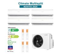 BOSCH CL5000M 82/4 E Climatiseur Quadri Split CL2000 9+9+12+18 Btu 8,2 kW WiFi Ready Inverter R32