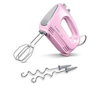 Bosch CleverMixx Fun MFQ2210K, 2 fouets, 2 crochets à pétrir en acier inoxydable, passe au lave-vaisselle, 4 niveaux plus turbo 375 W, rose