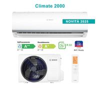 Bosch Climate 2000 CL2000 Set 26 WE Climatiseur 9000 BTU 2,6 kW A++/A+ WiFi Ready Inverter R32 Blanc