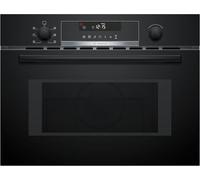 Bosch CMA585GB1 Série 6 Micro-ondes encastrable avec air chaud et gril, 60 x 45 cm, 44 l, 900 W, AutoPilot 15, bouton escamotable, écran tactile LED, assistance du nettoyage, noir