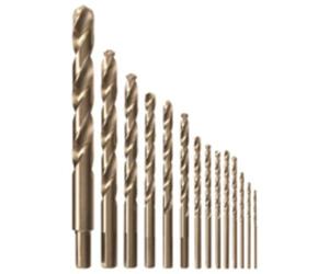 BOSCH CO14B Lot de 14 forets à métaux Cobalt M42 avec étui inclus avec trois tiges plates pour perçage en acier inoxydable, fonte, titane, métal léger, aluminium