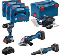 KIT 4 Outils BOSCH GSR/GWS/GKM/GGS1 x ProCore 18V 4.0Ah + 2 x ProCore 18V 5.5Ah - 0615990N3A
