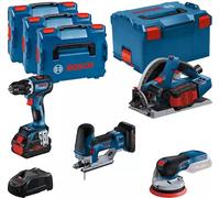 Bosch Combo Kit 4 outils Kit professionnel 18V menuisier (GSR,GKT,GST), 0615990N36