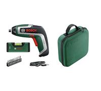 Bosch Compact Visseuse sans Fil IXO level Set (7E Génération, 3,6 V, 2,0 Ah avec Mini Niveau à Bulle et Câble Micro-Usb, Compatible avec Adaptateurs de L’Ixo) + Bosch Boîte de rangement pour outils