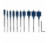 BOSCH Daredevil DSB5010 Lot de 10 embouts de bêche standard avec filetage conique complet et pointe tournée, bleu