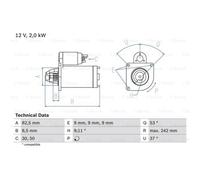 BOSCH Démarreur 2kW pour Fiat Strada Pick-up Doblo 0 986 018 450
