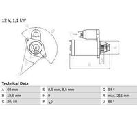 BOSCH 0 986 018 350 Démarreur