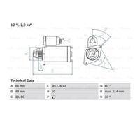BOSCH Démarreur Starter 1.2kW Pour Audi A6 Avant 0 986 022 430