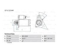 BOSCH Démarreur Starter 2.2kW Pour Mitsubishi L 200/Triton Pajero II 400 Bus